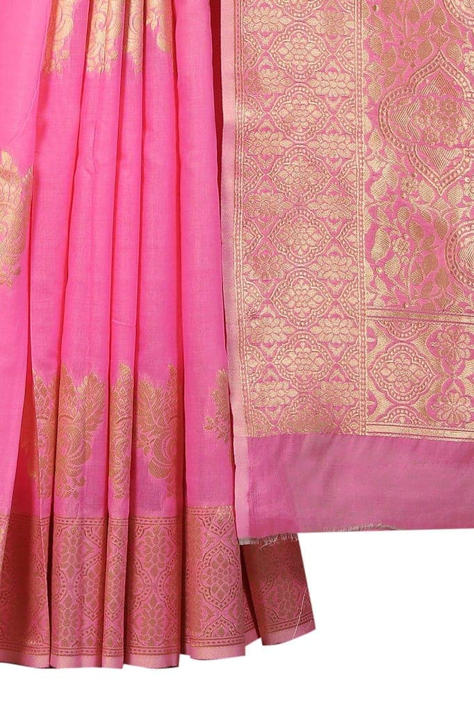 Silk Zone Women's Jamdani Cotton Woven Silk Saree with Blouse Piece view 2