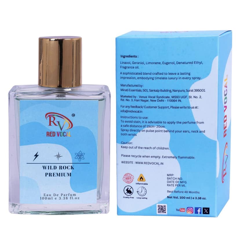 Red Vocal White Oud Luxury (Unisex), Wild Rock Premium (Men), Floral Romance Luxury (Women) 100ml Perfume Spray Combo – 3 x 100ml view 4