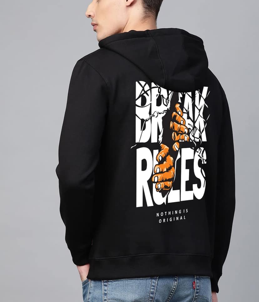 SCOTT FINCHER Men's Black Graphic Printed Hoodie : AA(RSHOD)BLACK_158