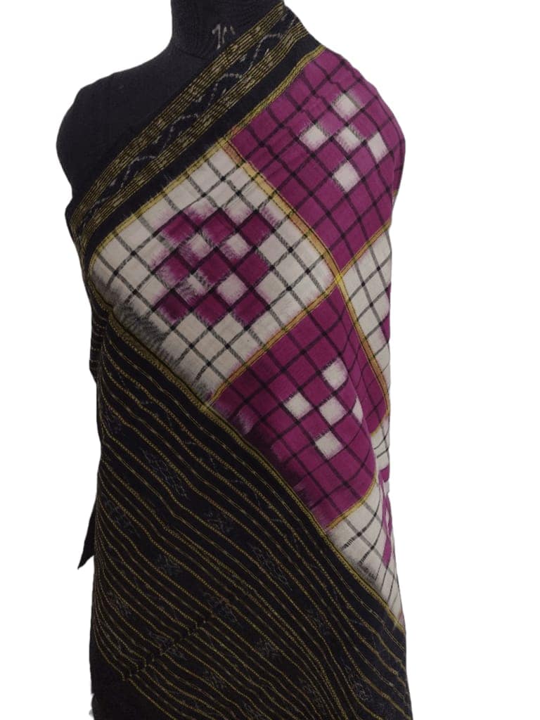 Magenta Pasapali Sambalpuri Handloom Cotton Dupatta view 2