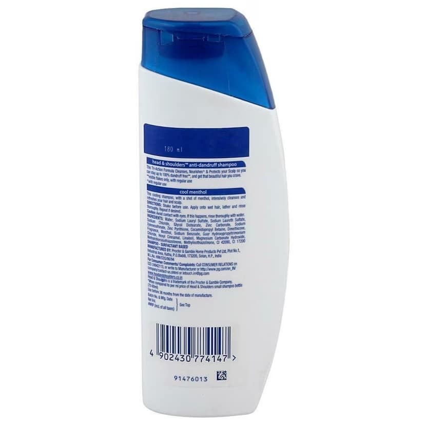 Head & Shoulders Cool Menthol Shampoo 180 Ml view 3