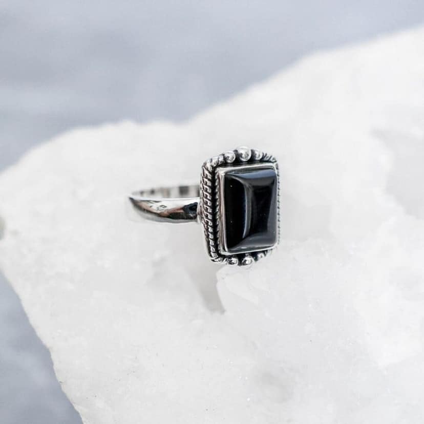 Sterling Silver Black Onyx Ring view 4