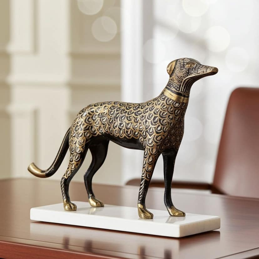 Brass Showpiece Dog Statue (ANMAS050 B) view 2