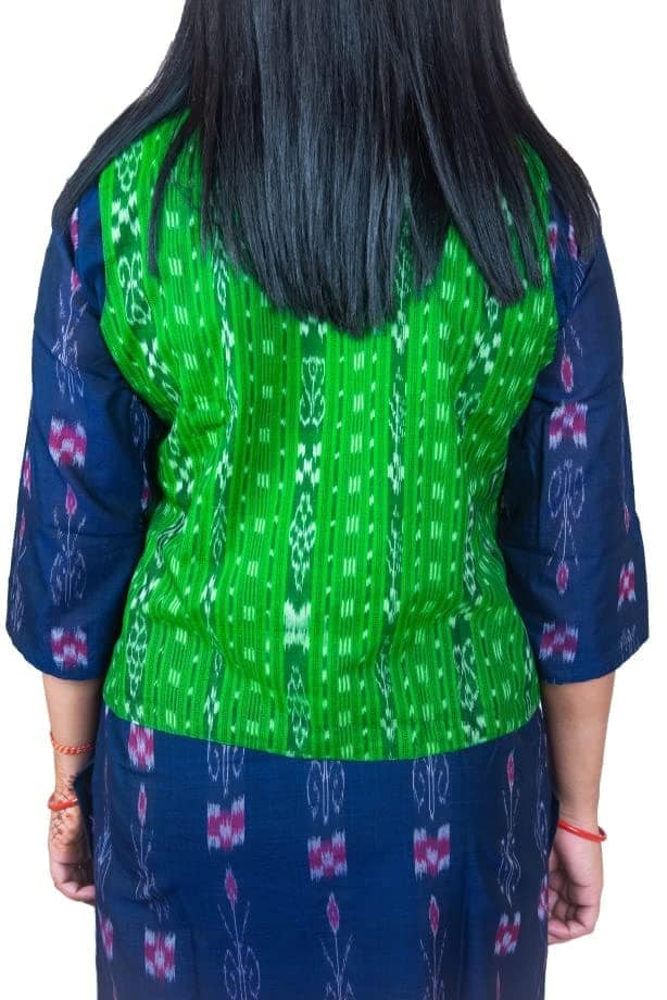 GHL � GUENDICHA HAAT LLP Sambalpuri Certified Handloom Women's Pure Cotton Jacket view 4