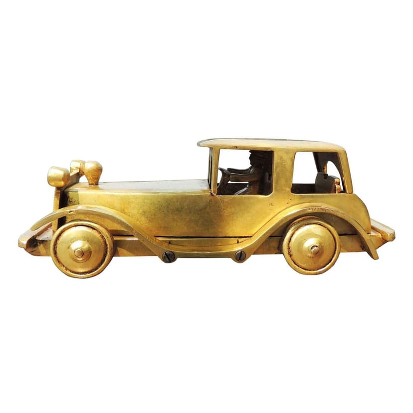 Brass Showpiece Children Playing Car (BSMAS1725 E) view 2