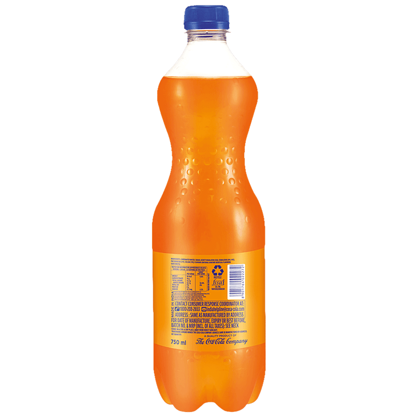 Fanta Soft Drink - Orange Flavoured, Refreshing, 750 Ml Pet Bottle view 2