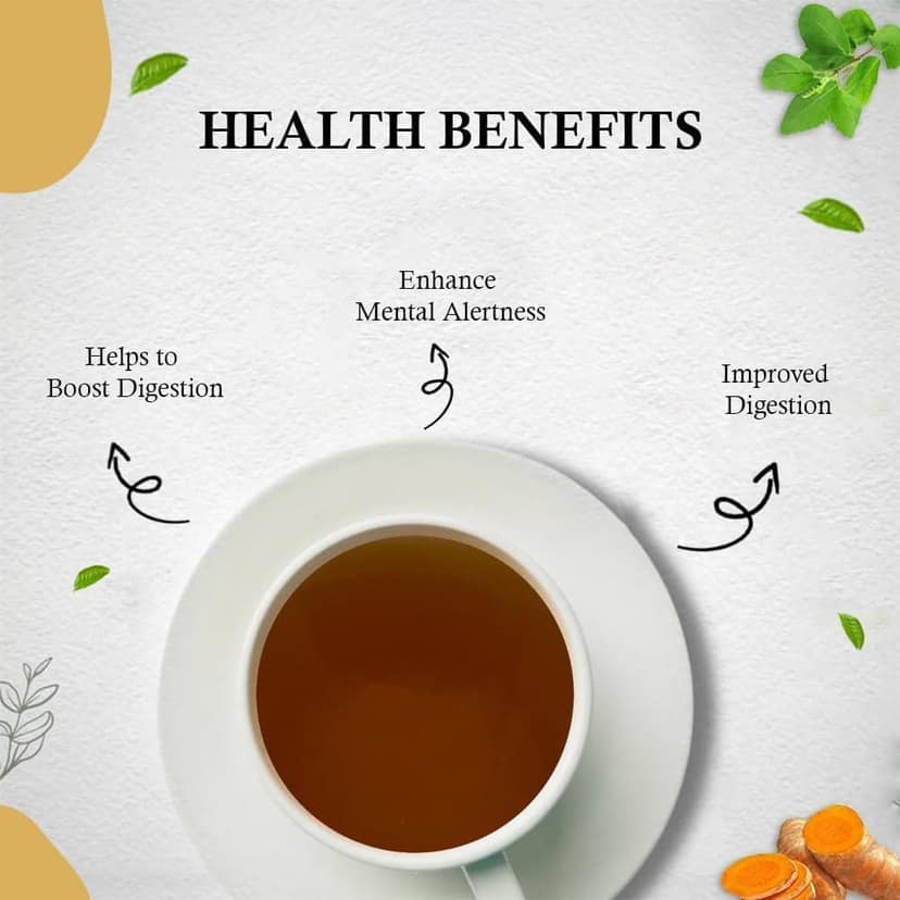 Golden Tips HERBYOGA Herbal Tea Tulsi, Turmeric and Lavendar Pouch (100 Gram, 50 cups) view 5