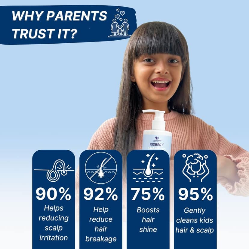 HealthBest Kids Gentle Cleansing Shampoo 200 ml for 3-13 Years with Real Blueberry Extract Tear-Free Hypoallergenic pH 5.5 Sulphate and Paraben Free Vegan Safe for Sensitive Scalps view 5
