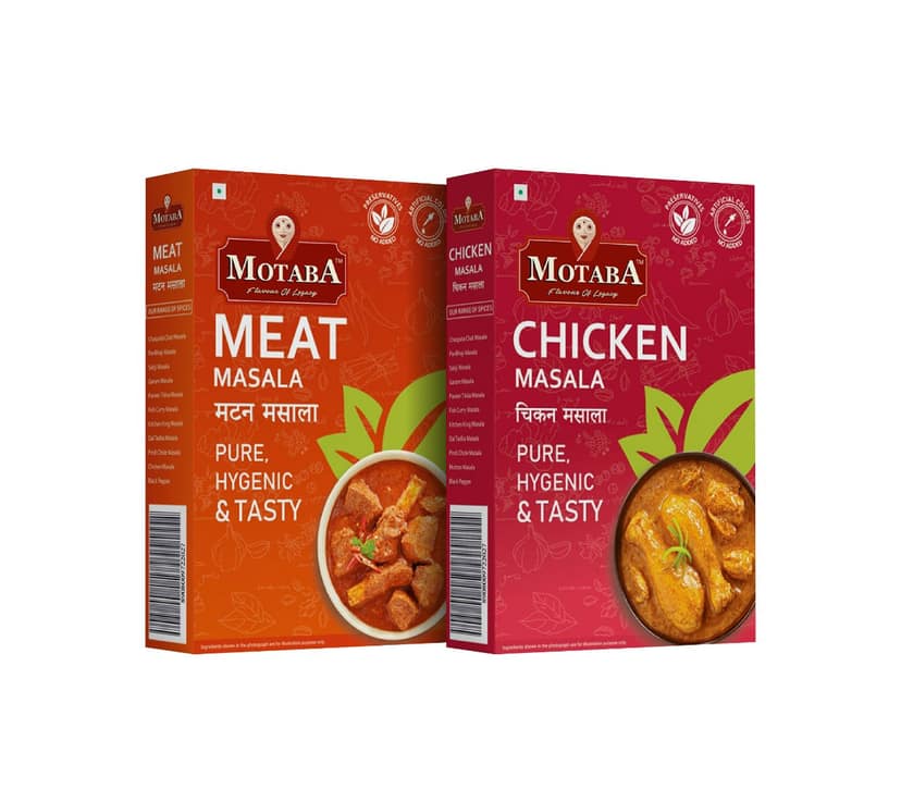 MOTABA Chicken Masala & Meat Masala Combo, 100 gm Each - Pack of 2 - MOTABA Chicken Masala & Meat Masala Combo, 100 gm Each - Pack of 2