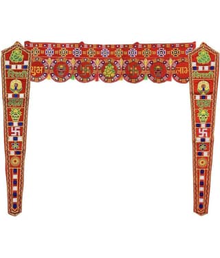 TORNORY Traditional Bandarwal Toran 3 ft Multi ( Pack of 3 )