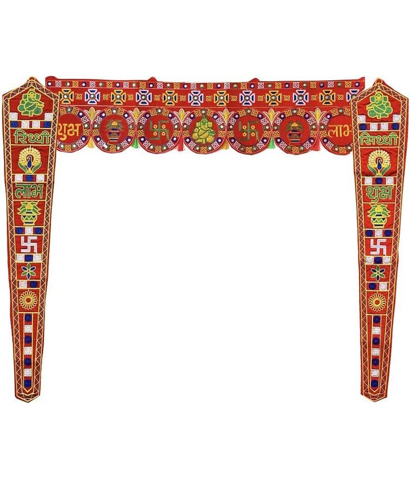 TORNORY Traditional Bandarwal Toran 3 ft Multi ( Pack of 3 )