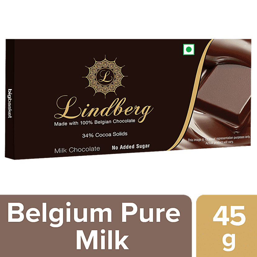 Lindberg Milk Chocolate Bar - Pure Belgian, 45 g