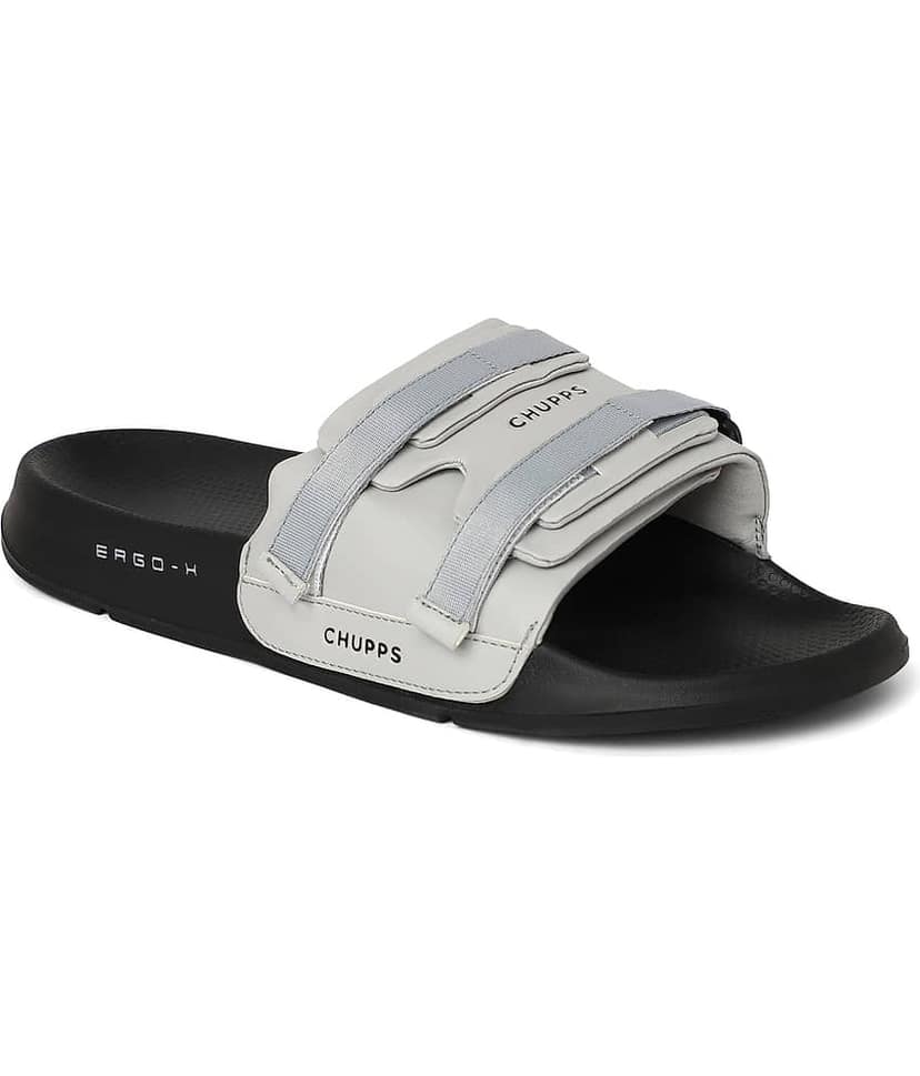 CHUPPS Dark Grey Men's Slide Flip Flop view 2