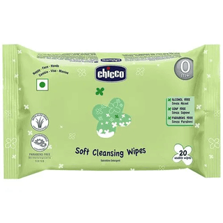 Chicco Soft Cleansing Wipes With Aloe Vera Moisturising & Nourishing 20 Pcs