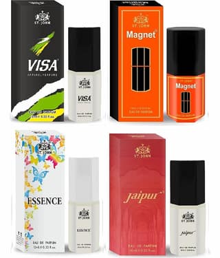 St. John Visa, Magnet, Essence, Jaipur Pocket Perfume for Men 10 ml ( Pack of 4 )