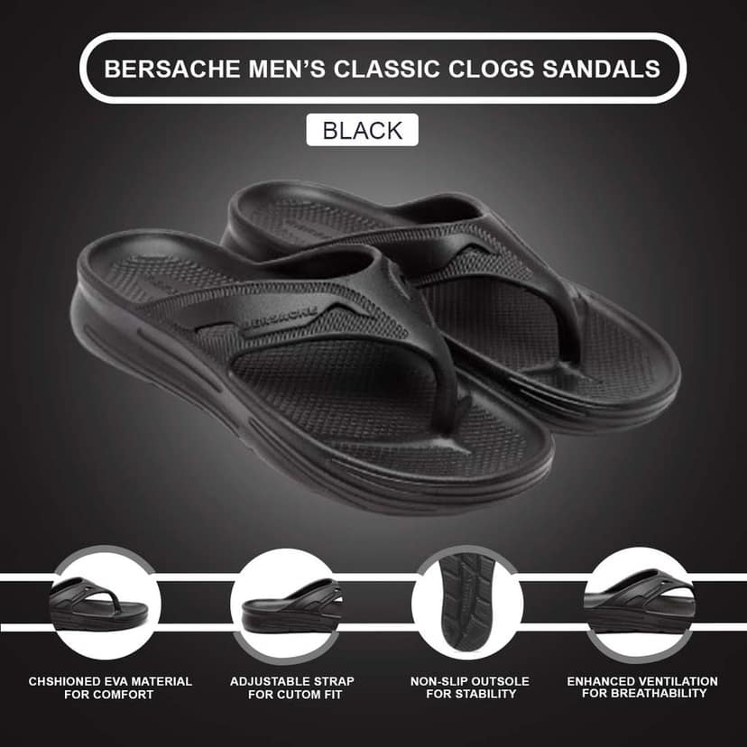 Bersache Extra Soft Classic Casual with Back Strap Regular wear with Ultra Soft & Flexibility Technology Slipper for Men's view 5