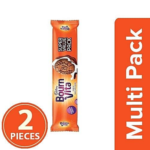 Cadbury Bournvita Biscuits Pro Health Chocolate Cookies, 2x120 g (Multipack)