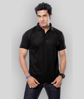 in365 Pack of 1 Cotton Blend Regular Fit Solid Half Sleeves Men's Polo T Shirt ( Turquoise )