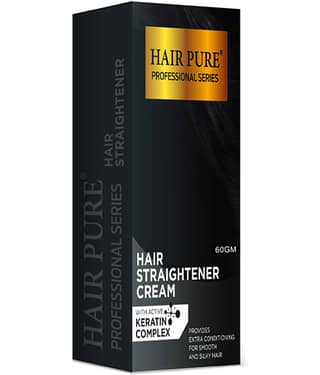 Hair Pure Straightener Cream with Active Keratin Complex , Long-Lasting Silky Straight Hair, 60 ml (Pack of 1)