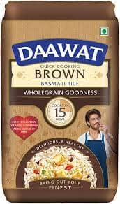 Daawat Brown Basmati Rice, 1Kg, Poly Pouch