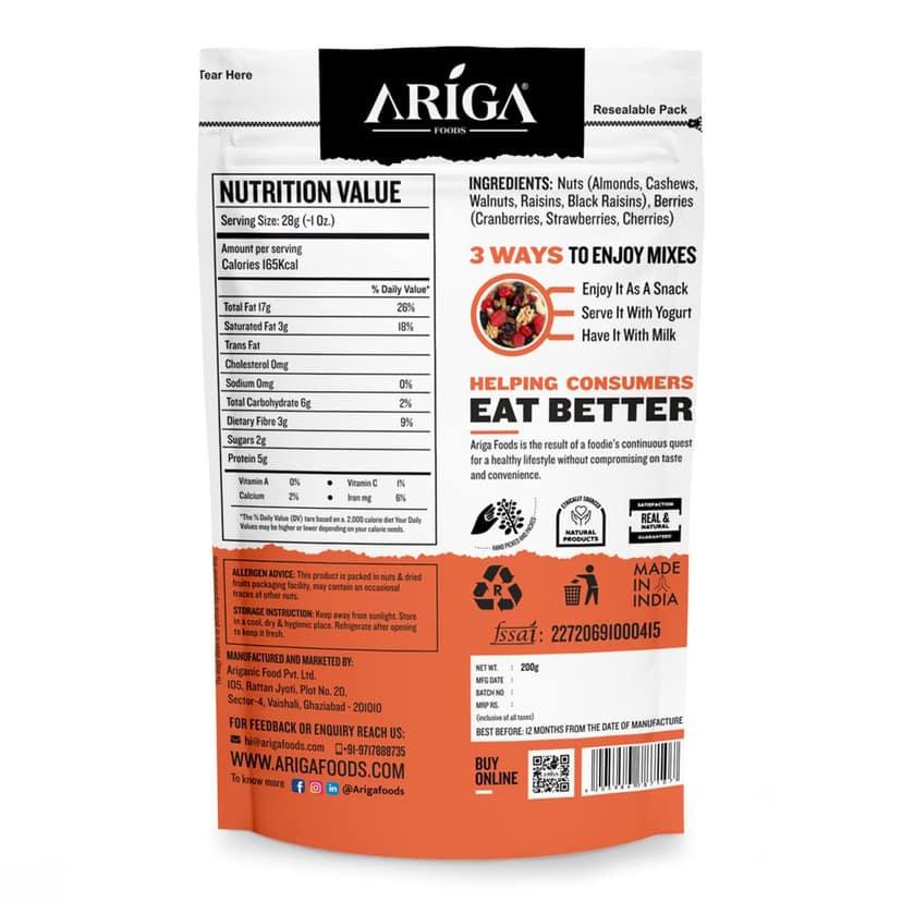 Ariga Foods Nuts & Berries Mix | 8 in 1 | (200 g) view 5