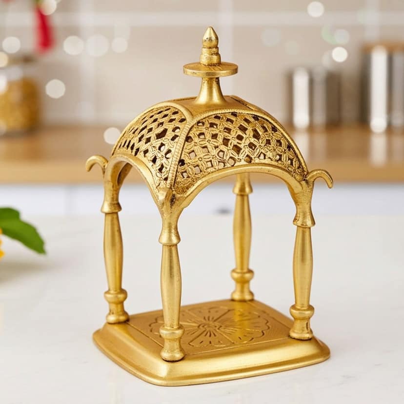 Premium Brass Temple Mandir Showpiece - Divine God Idol Statue, Height : 7 Inch (BSMAS1603 D) view 3