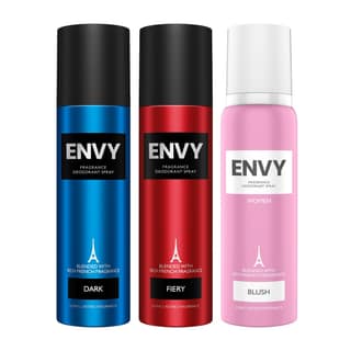 Envy Pack of 3 Deos For Men (Dark + Fiery + Blush) - 140ml Each