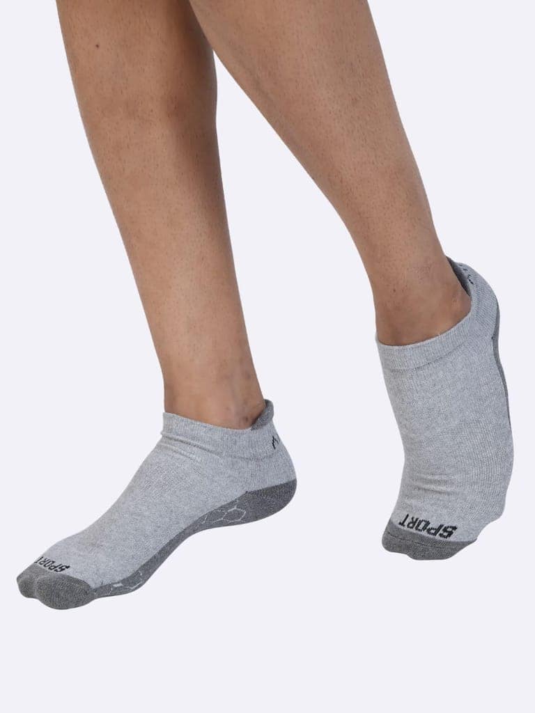 AirGarb Compression Sports Performance Socks for Men and Women Ankle Length Cotton Socks Pack of 2 - ASPO2GRG (Free Size) Multi Color view 3