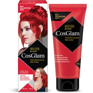 Cosglam Semi Permanent Hair Color For Women Men, (120g, #23 Valentine Red)