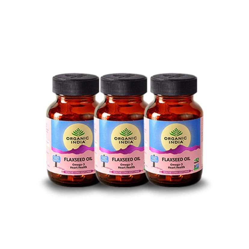 Organic India Flaxseed Oil 60 Capsules - Pack Of 3