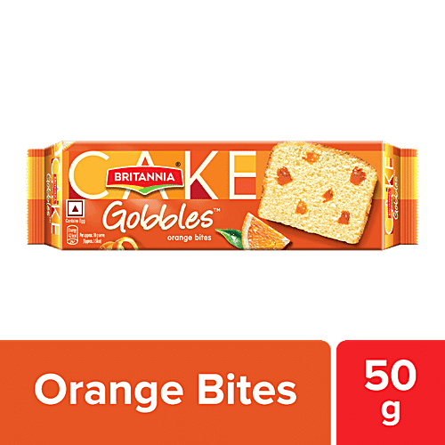 Britannia Gobbles Cake - Orange Bites, 50 g