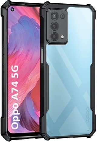 PLUGTECH Slim Shockproof Case | Matte Black Soft | Drop Protection | Precise Cutouts | Premium Mobile Cover for Oppo A74 5G, Oppo A54 5G