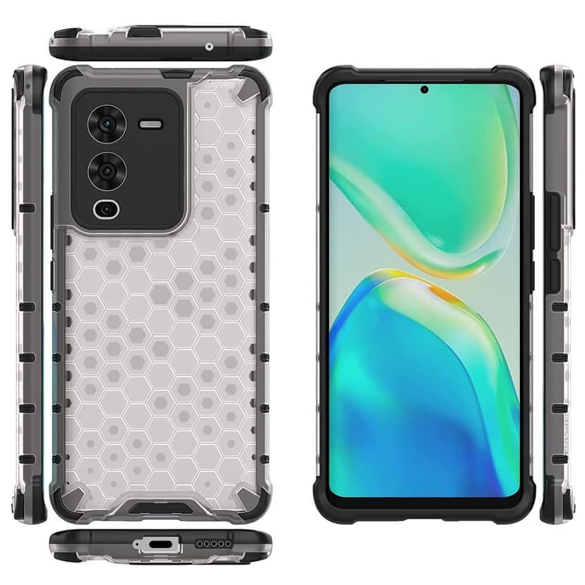 Faircost Polycarbonate For Vivo V25 Pro 5G Hybrid Shockproof Back Cover Hard Outside Soft Inside- (Polycabonate::Transparent) view 3