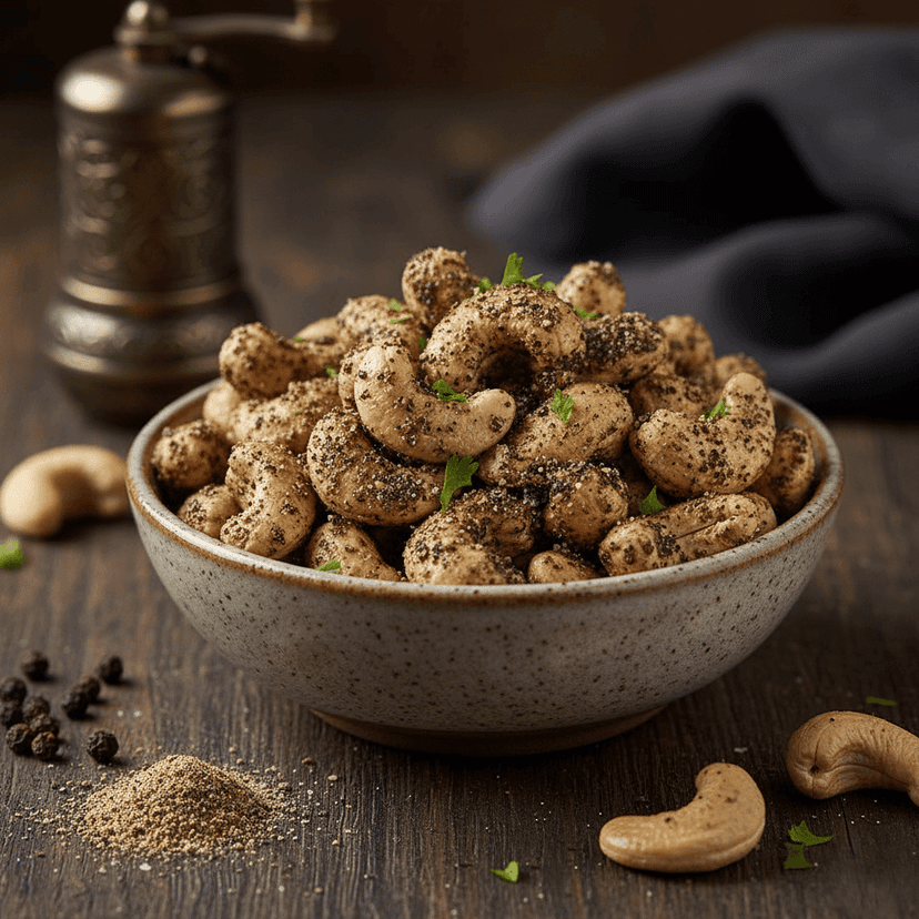 Maa Roots Black Pepper Cashews 200g | Pepper Flavoured Konkan Cashews | Premium Whole Kaju | Bold, Warm & Aromatic Snack view 3