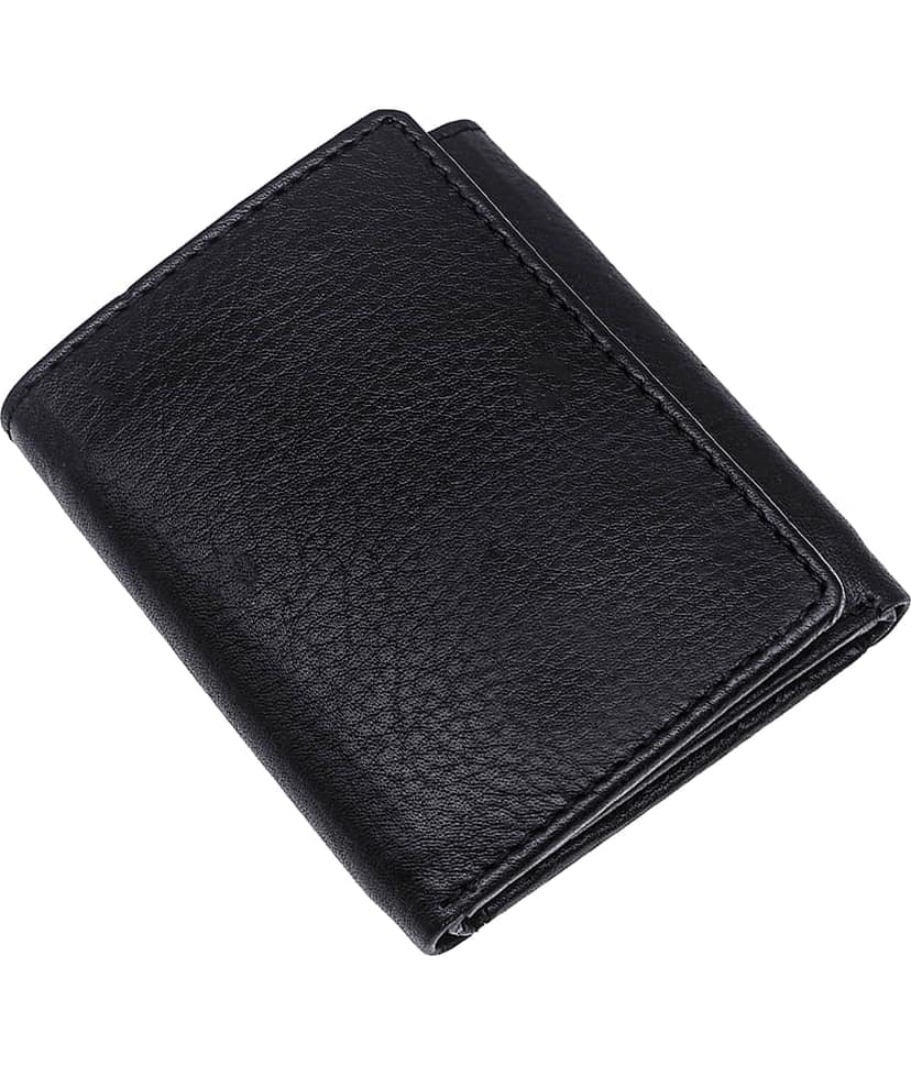 JMALL - Black Faux Leather Men's Three Fold Wallet ( Pack of 1 )
