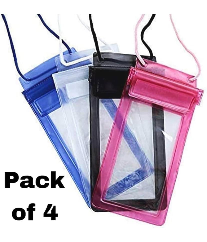 Waterproof Pouch Bag Cover for Phone (Pack of 4) Travel Pouch