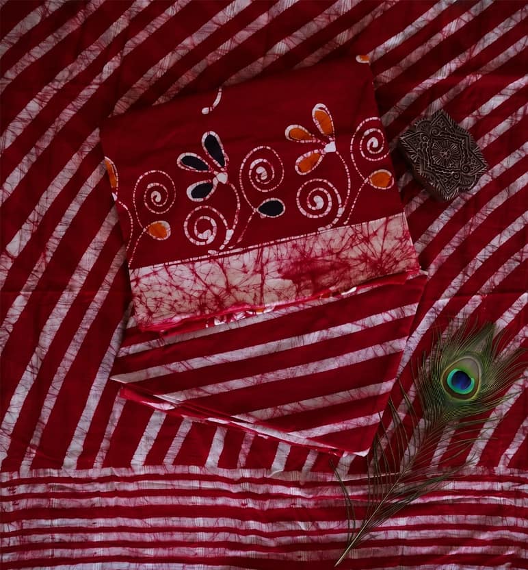 Handcrafted Cotton Batik Print 3-Piece Suit Set