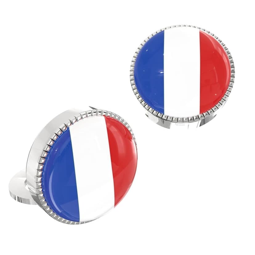 The Smart Buttons - Shirt Button Cover Cufflinks for Men - France Flag Style view 2