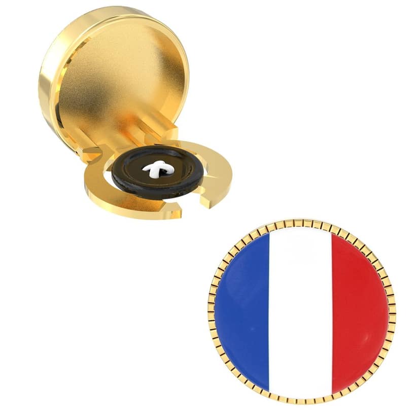 The Smart Buttons - Shirt Button Cover Cufflinks for Men - France Flag Style view 7