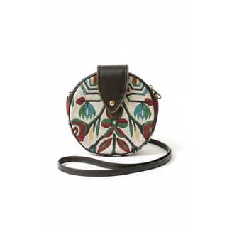 Folk Bloom Round Tapestry Sling Bag