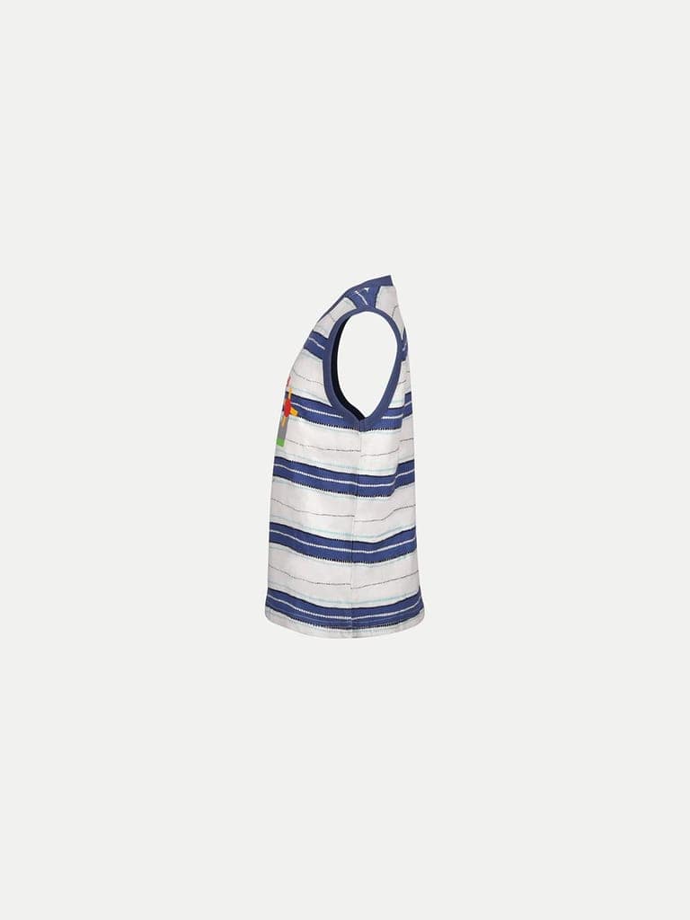 Teen Boys Off white / Blue Striper Tanktop view 3