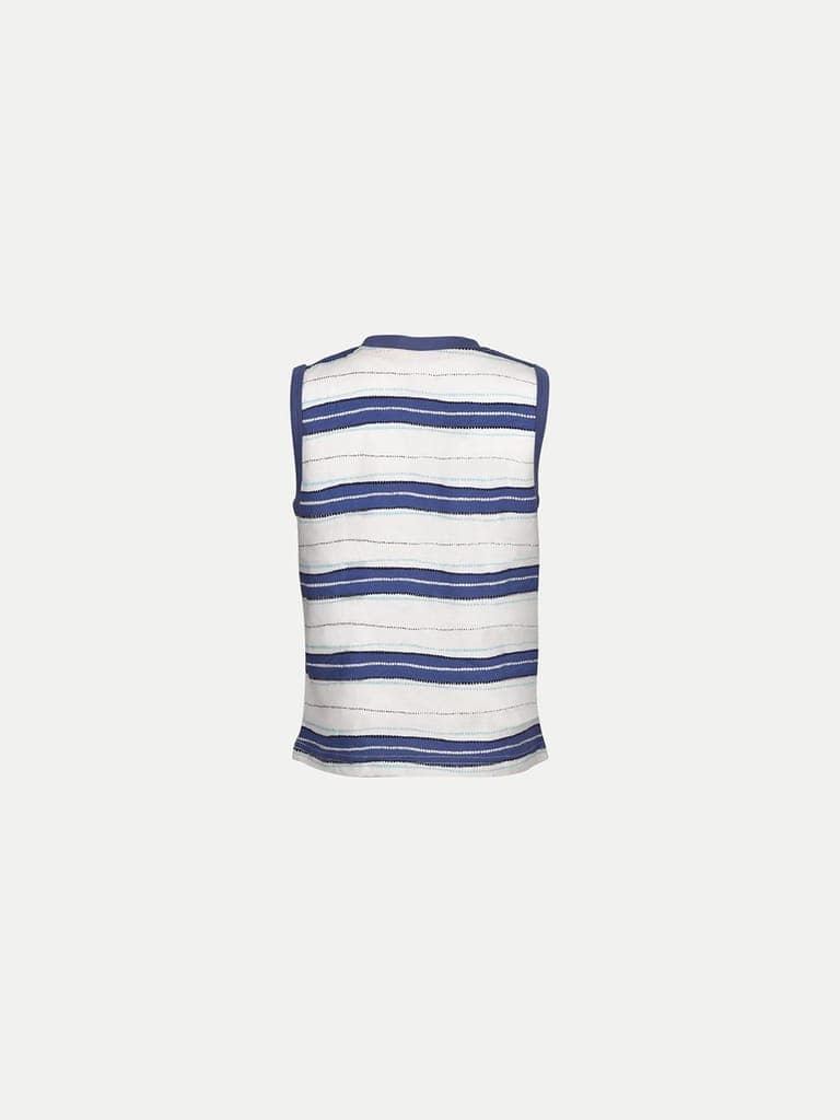 Teen Boys Off white / Blue Striper Tanktop view 4