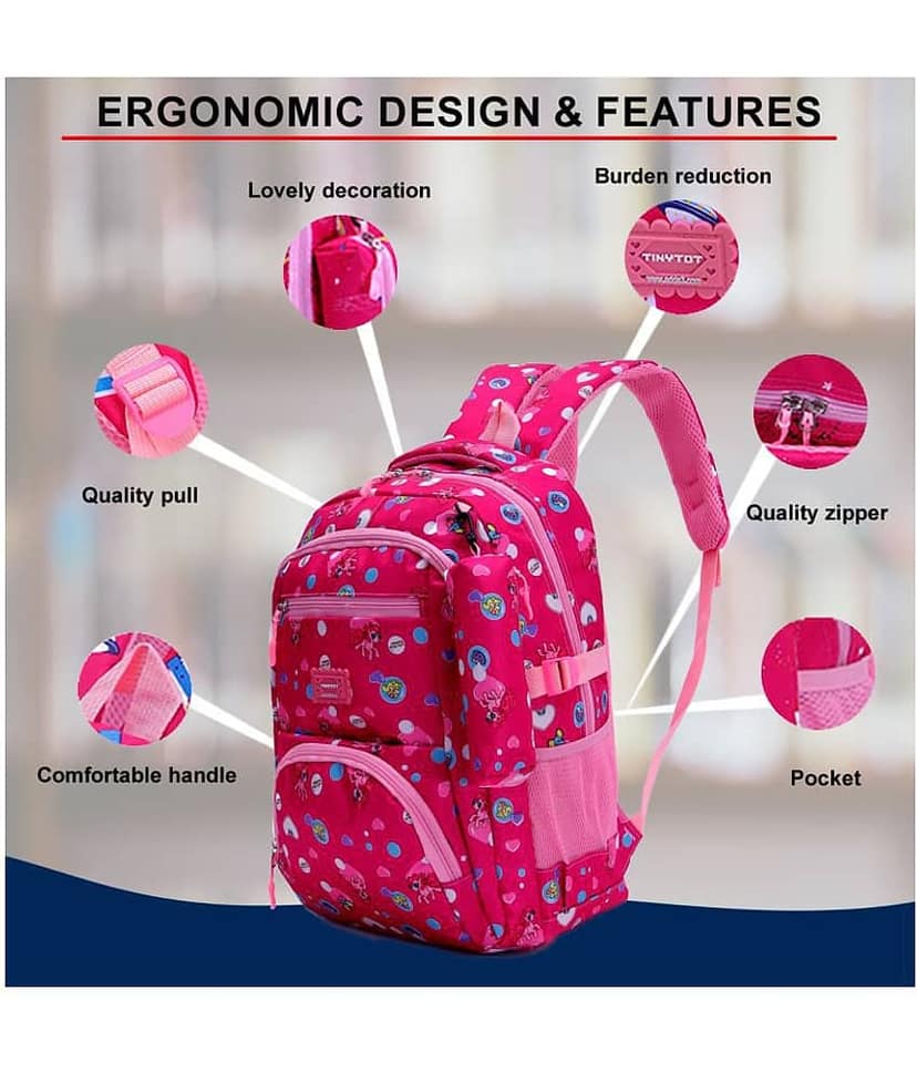 Tinytot 30 Ltrs Pink School Bag for Boys & Girls view 2
