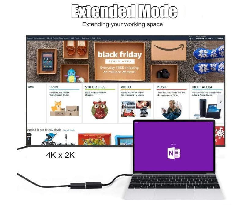 DisplayPort Male (DP) To 4K HDMI Female Adapter 1080 @ 60Hz Converter for PC/Laptop/Projector/HDTV (Black/White) view 7