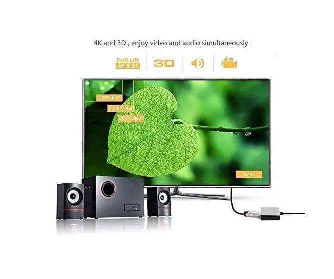 DisplayPort Male (DP) To 4K HDMI Female Adapter 1080 @ 60Hz Converter for PC/Laptop/Projector/HDTV (Black/White) view 8