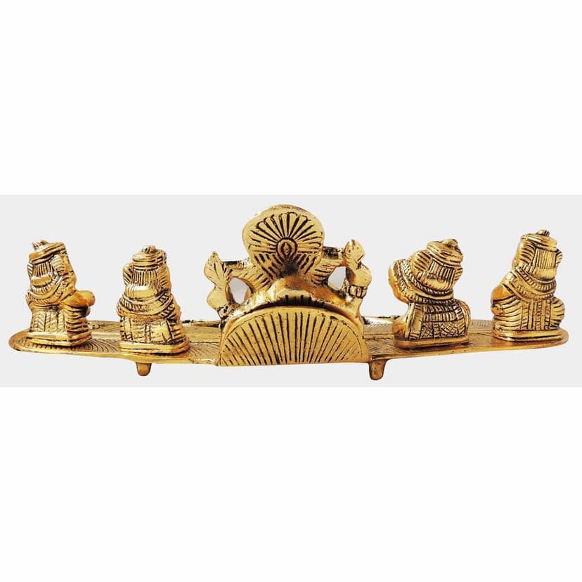 Aluminium Showpiece Musical Ganesh With Deepak Statue (ASMAS333 G) view 3