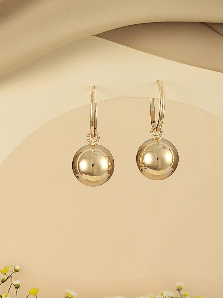 Anti-Tarnish Gold Plated water Drop Shaped Luxe Drop Earrings view 2