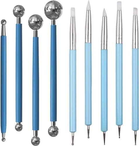 Levin Dotting Tools, Silicone Clay Sculpting Tool, Ceramic Clay Ball Stylus Dot Painting Tools, Pottery Embossing Tool for Rock, Nail, Blending, Drawing, Modeling view 2