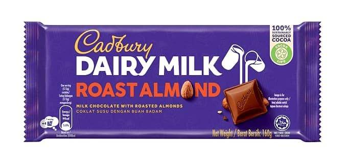 Cadbury Dairy Milk Chocolate - Roast Almond, 165 g