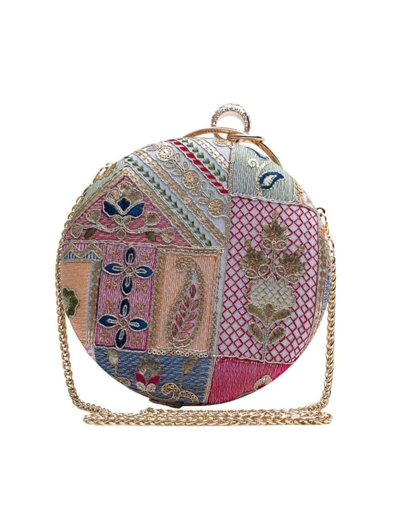 Vdesi Round Ethnic Clutch view 2